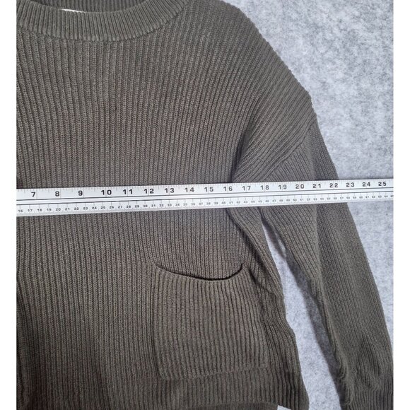 Madewell Women's Green Chunky Knit Patch Pocket Sweater Size M - Picture 4 of 9